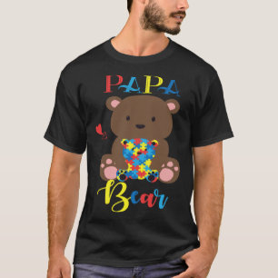 Süßer Teddybär Papa Bär Autismus Vater Puzzle Ba T-Shirt