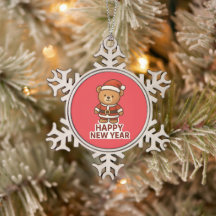 Süßer Teddybär-Santa-Silvester-Aufkleber