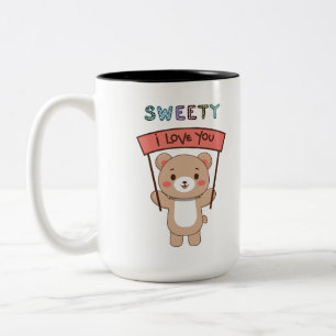 Süßer Teddybär Sweety I Love You Kaffeetasse