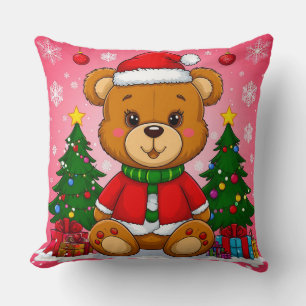🎄 Süßer Teddybär Weihnachts-Glanz ❄️ Santa Sui Kissen