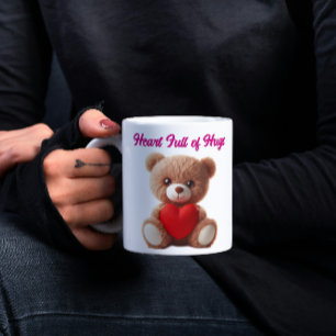 Süßer Teddybär zum Valentinstag Zweifarbige Tasse