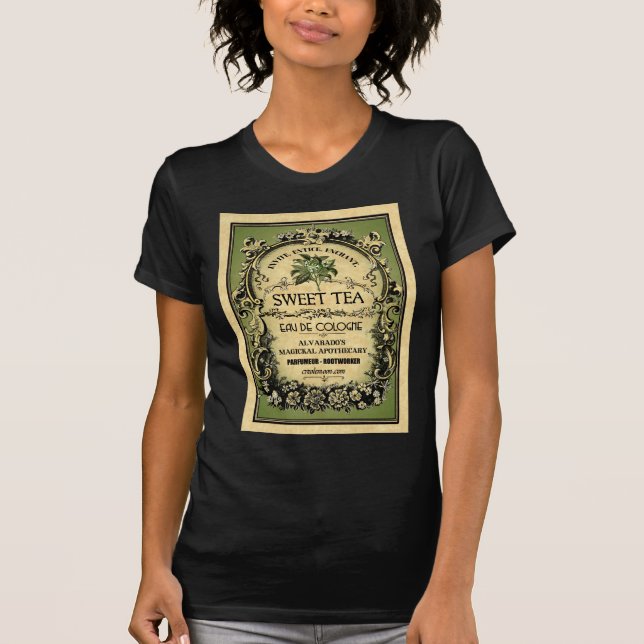 Süßer Tee-Kölnisch Wasser Vintager Aufkleber T-Shirt (Vorderseite)