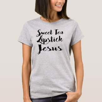 Süßer Tee-Lippenstift-Jesus-T - Shirt
