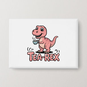 Süßer Tee-Rex rosa Dinosaurier – Schluck passiert! Button