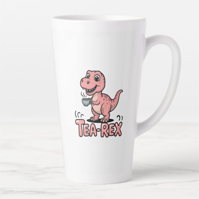 Süßer Tee-Rex rosa Dinosaurier – Schluck passiert! Milchtasse (Rechts)