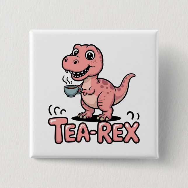 Süßer Tee-Rex rosa Dinosaurier – Schluckauf! Button (Vorderseite)