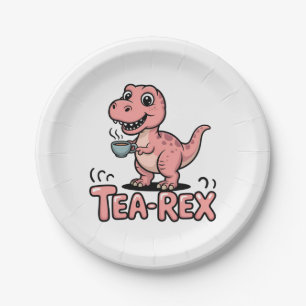 Süßer Tee-Rex rosa Dinosaurier – Schluckauf passie Pappteller