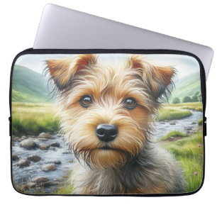 Süßer Terrier in Aquarell Laptopschutzhülle