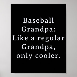 Süßer Text Lustiger Opa Baseball Poster