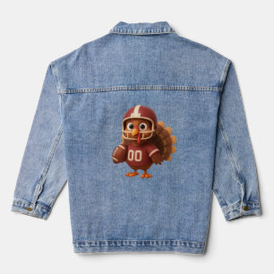 Süßer Thanksgiving-Day-Football-Truthahn Jeansjacke