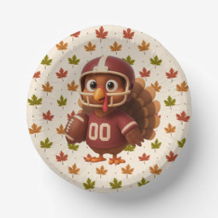 Süßer Thanksgiving-Day-Football-Truthahn Pappteller