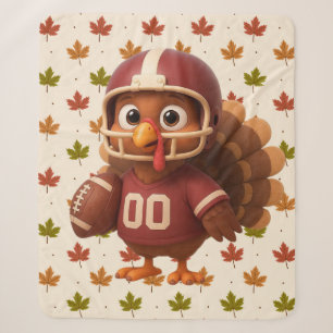Süßer Thanksgiving-Day-Football-Truthahn Sherpadecke