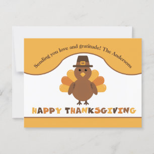 Süßer Thanksgiving Truthahn Postkarte
