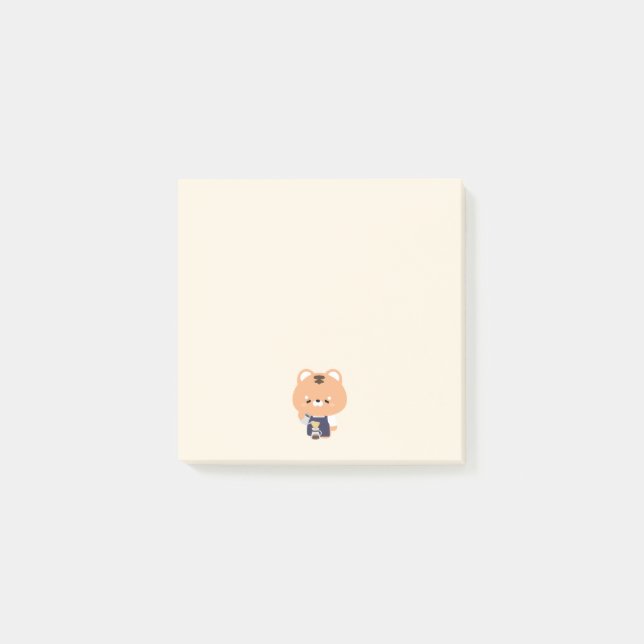 Süßer Tiger Barista Post-it Klebezettel (Vorderseite)