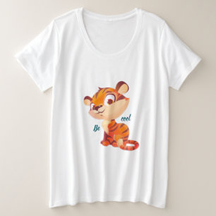 Süßer Tiger, bleib cool, Cartoon Große Größe T-Shirt