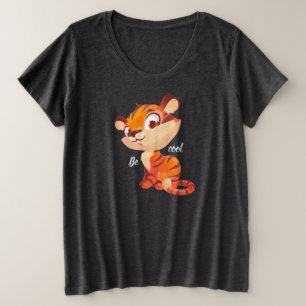 Süßer Tiger, bleib cool, Cartoon Große Größe T-Shirt