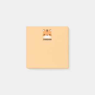 Süßer Tiger mit personalisiertem Namen Post-it Klebezettel