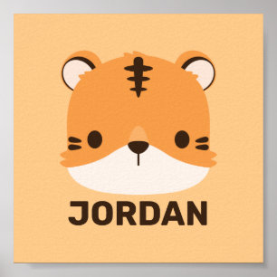 Süßer Tiger mit personalisiertem Namen  Poster