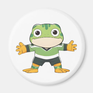 Süßer Torwart-Frosch Fußball Kawaii Design Magnet