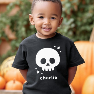 Süßer Totenkopf mit Sternen und Namen Kinder Hallo Kleinkind T-shirt