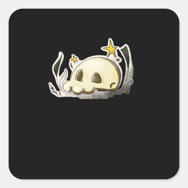 Süßer Totenkopf Oversized Quadratischer Aufkleber (Vorderseite)