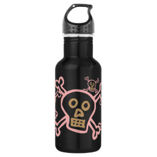 Süßer Totenkopf- und Kreuzknochen-Graffiti Trinkflasche