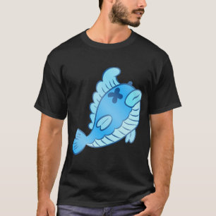 Süßer toter blauer Fisch-Cartoon – Lustiger grusel T-Shirt
