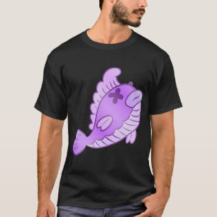 Süßer toter lila Fisch Cartoon – Lustiger gruselig T-Shirt