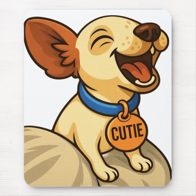 Süßer Toy Fox Terrier gähnt Mousepad (Vorne)