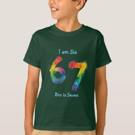 Süßer Trend 67 Regenbogen schwarz personalisieren T-Shirt