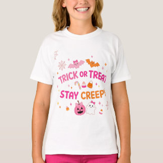 Süßer Trick-or-Treat-Bleib-Gruseliger-Halloween-GT T-Shirt