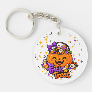 Süßer Trick-or-Treat-Kürbis-Halloween-Acryl-Schlüs Schlüsselanhänger