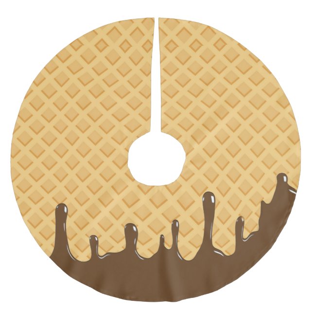  Süßer Tropfschokolade Eiscreme Waffelkone Polyester Weihnachtsbaumdecke (Vorderseite)