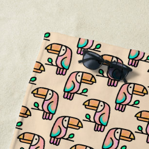 Süßer tropischer Tukane-Vogel-Tier-Geschenk für Ki Strandtuch