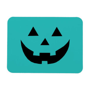 Süßer Türkis-Kürbis-Gesicht lustiger Halloween Magnet