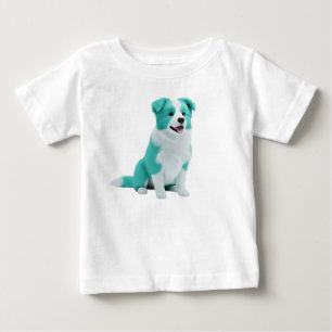 Süßer Türkis-weißer Border Collie-Welpe Baby T-shirt
