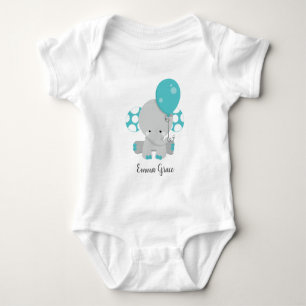 Süßer Türkiser Elefant Baby Mädchen Monogramm Tutu Strampler