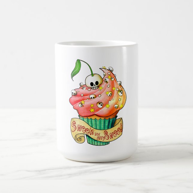 Süßer u. tödlicher Schädel-kleiner Kuchen Kaffeetasse (Mittel)