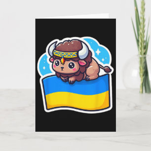 Süßer ukrainischer Bynner-Fan Ukraine-Flagge Niedl Karte