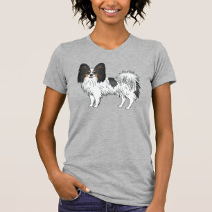 Süßer und glücklicher Cartoon-Hund mit dreifarbige T-Shirt