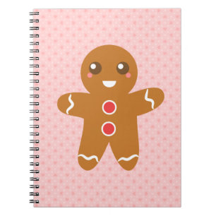 Süßer und glücklicher Weihnachtsmann aus Lebkuchen Notizblock