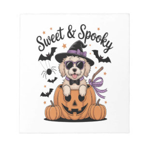 Süßer und Gruseliger Hund Halloween Notizblock