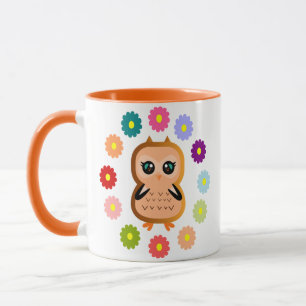 süßer und kawaii Uhu Wilde Tiere Farbiger Schrei Tasse