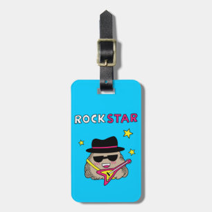 Süßer und lustiger Rockstar mit rosa Gitarre Gepäckanhänger