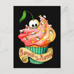 Süßer und Toter Schädelkuchen Postkarte
