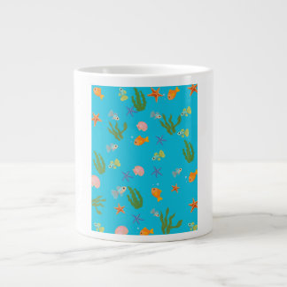 Süßer Unterwasser Fisch & Seestern Ozean Muster M Jumbo-Tasse