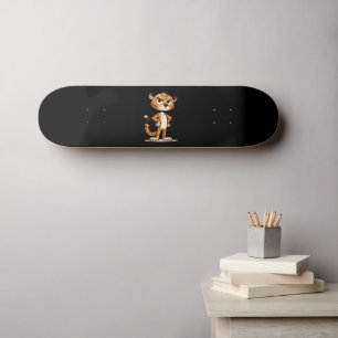 süßer, unzufriedener Gepard Skateboard