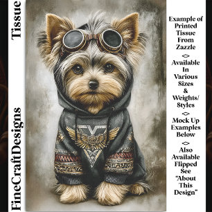 Süßer urbaner Steampunk-Hund in Hoodie DS3R-Dekoup Seidenpapier