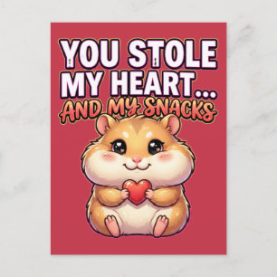 Süßer Valentins-Hamster – Du hast mein Herz und me Postkarte