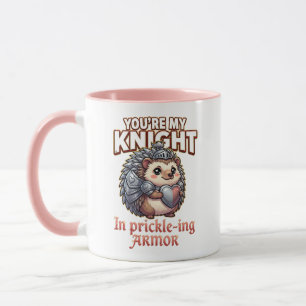 Süßer Valentins-Igel – Ritter in stacheliger Rüstu Tasse